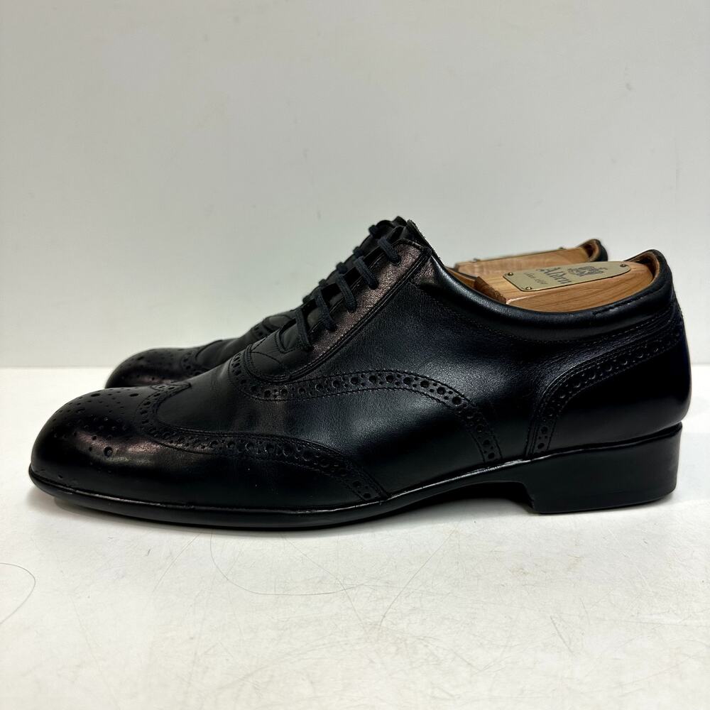 EUC J.M. Weston 607 Richelieu Oxford Wingtip Black Made in France UK 7.5 US 8.5